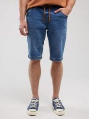 Szorty męskie jeansowe niebieskie Parker 486. Niebieskie szorty męskie Big Star, z denimu, bez kołnierzyka. W wyprzedaży za 179.99 zł.