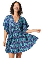 Ipanima Sukienka w kolorze granatowo-turkusowo-białym rozmiar: 38/40. Białe sukienki damskie Ipanima, na co dzień, bez wzorów, klasyczne, bez kołnierzyka, bez ramiączek, mini, proste. Za 78.99 zł.