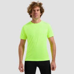 Koszulka z krótkim rękawem Rogelli Promo. Żółte t-shirty sportowe męskie Rogelli, na lato, m, z materiału, bez ramiączek, do biegania. Za 48.00 zł.