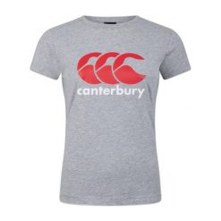 Koszulka z logo dla kobiet Canterbury. Szare bluzki damskie CANTERBURY, xl, bez wzorów, bez kołnierzyka. Za 221.50 zł.