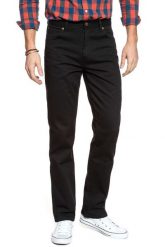 WRANGLER SPODNIE MĘSKIE REGULAR FIT BLACK W10I13M80 112125983. Czarne spodnie materiałowe męskie Wrangler, bez wzorów, z jeansu. Za 209.99 zł.