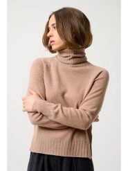 AUTHENTIC CASHMERE Kaszmirowy golf "Cassy" w kolorze beżowym rozmiar: L. Brązowe golfy damskie AUTHENTIC CASHMERE, l, bez wzorów, z kaszmiru, bez ramiączek. Za 241.56 zł.