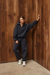 BLUZA HARPER GRAFITOWA One size - Flawless. Szare bluzy bez kaptura damskie Flawless, uniwersalny, z bawełny. Za 399.00 zł.