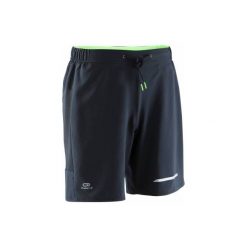 Spodenki do biegania RUN DRY+ męskie. Niebieskie szorty męskie KALENJI, z elastanu, bez kołnierzyka. Za 39.99 zł.