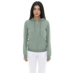 Bluza z bawełna z kaptur na co dzień na siłownię. Zielone bluzy sportowe damskie LEONE 1947 APPAREL, bez wzorów, z bawełny, bez ramiączek, bez kaptura. Za 164.19 zł.