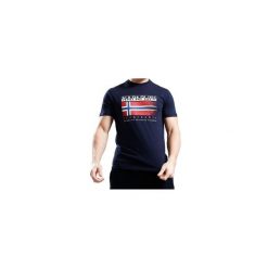 Koszulka t-shirt męski sportowy NAPAPIJRI S-KREIS. Niebieskie t-shirty męskie Napapijri, m, bez wzorów, bez kołnierzyka. Za 99.00 zł.