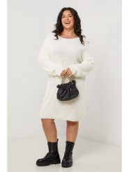 Curvy Lady Sukienka dzianinowa w kolorze białym rozmiar: 44/46. Białe sukienki damskie Curvy Lady, na co dzień, bez wzorów, z dzianiny, klasyczne, bez kołnierzyka, bez ramiączek, midi, proste. Za 152.26 zł.