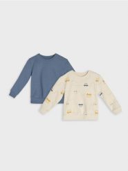 Bluza crewneck 2 pack - kremowy. Białe bluzy i bluzki niemowlęce Sinsay, bez wzorów, bez ramiączek, bez kaptura. Za 19.99 zł.