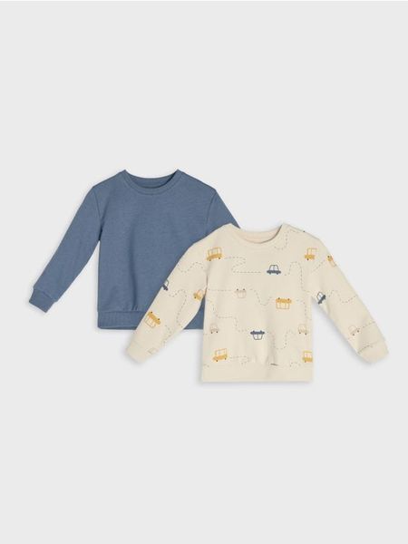 Bluza crewneck 2 pack - kremowy. Białe bluzy i bluzki niemowlęce Sinsay, bez wzorów, bez ramiączek, bez kaptura. Za 19.99 zł.