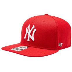 Czapka z daszkiem męska 47 Brand MLB New York Yankees No Shot Cap. Czerwone czapki męskie 47 Brand, bez wzorów, z wełny, sportowe. Za 190.50 zł.