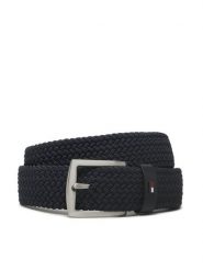 Tommy Hilfiger Pasek Męski Denton Elastic AM0AM10662 Granatowy. Niebieskie paski męskie Tommy Hilfiger, bez wzorów, z materiału. Za 249.99 zł.
