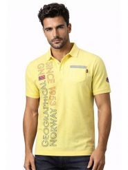 Geographical Norway Koszulka polo "Konakri" w kolorze żółtym rozmiar: L. Żółte koszulki polo męskie Geographical Norway, l, bez wzorów, z bawełny, bez ramiączek. Za 87.81 zł.