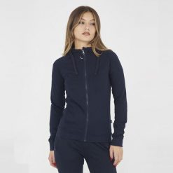 Bluza Legea Dair Damskie. Niebieskie bluzy sportowe damskie Legea, bez wzorów, z bawełny, bez ramiączek, długie. W wyprzedaży za 88.00 zł.