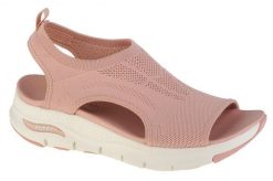 Sandały damskie, Skechers Arch Fit–City Catch. Brązowe obuwie trekkingowe damskie Skechers, bez wzorów, z materiału, bez obcasa. Za 471.00 zł.