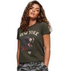 Koszulka damska Superdry Tattoo Graphic années 90. Zielone t-shirty damskie Superdry., m, bez wzorów, z bawełny, bez kołnierzyka. Za 152.75 zł.