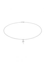 Elli Damski Choker z zawieszką krzyżykiem z kryształem w srebrze próby 925 Sterling Silver Naszyjniki 1 ct. Szare naszyjniki damskie Elli, srebrne. Za 188.99 zł.