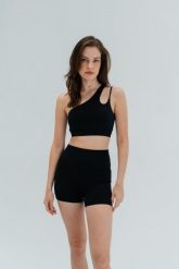Damskie szorty sportowe do jogi Moonholi Glam z kieszeniami. Czarne spodenki sportowe damskie MOONHOLI, l, ze skóry, na fitness i siłownię. Za 229.00 zł.