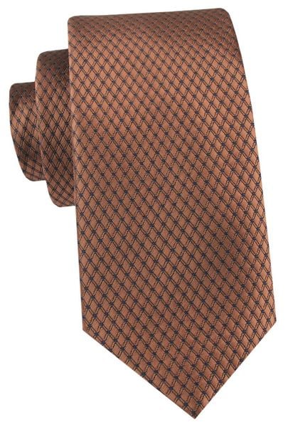 Krawat Męski - Angelo di Monti - Brązowy z Drobnym Wzorem. Brązowe krawaty i muchy męskie Angelo di Monti, bez wzorów, z tkaniny, eleganckie. Za 45.00 zł.