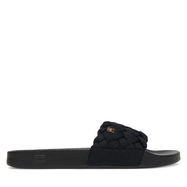 Klapki Tommy Hilfiger. Czarne klapki damskie Tommy Hilfiger, bez wzorów, bez obcasa. Za 209.99 zł.