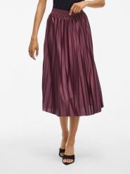 Vila Spódnica "Vinitban" w kolorze bordowym rozmiar: M. Czerwone spódniczki damskie Vila, m, bez wzorów, z podwyższonym stanem, midi. Za 113.10 zł.