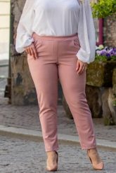 SPODNIE eleganckie uciągliwe na gumce BENTON pudrowy róż. Czerwone spodnie dresowe damskie KARKO, l, z dzianiny. Za 89.50 zł.