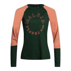 Koszulka rowerowa damska Maloja DiamondM LS. Zielone topy sportowe damskie Maloja, l, bez wzorów, z materiału, bez ramiączek. Za 190.00 zł.