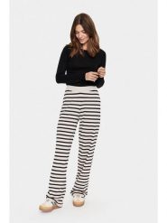 SAINT TROPEZ Spodnie w kolorze kremowo-czarnym rozmiar: M. Brązowe spodnie materiałowe damskie Saint Tropez, bez wzorów, z materiału, z podwyższonym stanem. Za 177.32 zł.