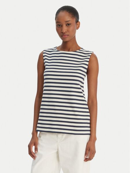 Weekend Max Mara Top Multih 2615941092 Granatowy Regular Fit. Niebieskie topy damskie Weekend Max Mara, l, bez wzorów, z bawełny, bez ramiączek. Za 369.99 zł.