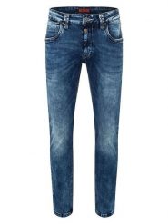Timezone Dżinsy "Eduardo" - Slim fit - w kolorze niebieskim rozmiar: W33/L34. Niebieskie jeansy męskie Timezone. Za 201.55 zł.