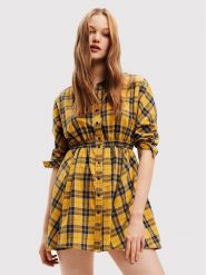 Desigual Sukienka koszulowa Verona 22WWVW69 Żółty Regular Fit. Żółte sukienki damskie Desigual, m, bez wzorów, z bawełny, bez kołnierzyka, bez ramiączek, koszulowe. Za 329.99 zł.