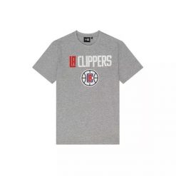 T-Shirt NBA Los Angeles Clippers New Era Gris. Szare t-shirty męskie New Era, m, bez wzorów, z materiału, bez kołnierzyka. Za 174.00 zł.
