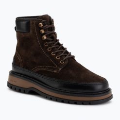 Buty męskie GANT Clafton 31643132. Brązowe buty wizytowe męskie Gant, z gumy, bez zapięcia. Za 389.99 zł.