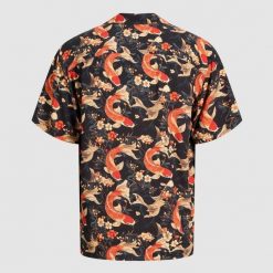 Koszula Jack & Jones Tokyo Resort SS pomarańczowa. Żółte koszule męskie Jack&Jones, na lato, s, bez wzorów, z jeansu, bez kołnierzyka, bez ramiączek. Za 156.47 zł.