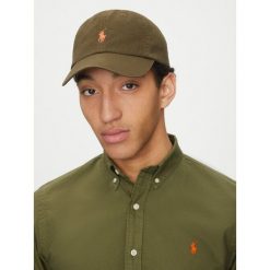 Czapka z daszkiem Polo Ralph Lauren. Brązowe czapki męskie Polo Ralph Lauren, bez wzorów. Za 139.99 zł.