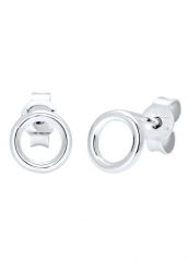 Elli Damskie kolczyki sztyfty Circle Geo Minimal Basic w srebrze 925 Sterling Silver Kolczyki 1 ct. Szare kolczyki damskie Elli, srebrne, na sztyftcie. Za 163.99 zł.