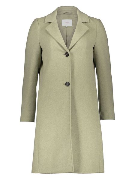 S.Oliver Płaszcz w kolorze jasnozielonym rozmiar: 38. Zielone płaszcze damskie S.Oliver, s, bez wzorów, z wełny. Za 239.29 zł.