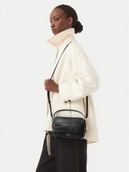 Calvin Klein Torebka Ck Croc Camera Bag LV04F3905G Czarny. Czarne torebki klasyczne damskie CALVIN KLEIN, bez wzorów, ze skóry, bez dodatków. Za 449.99 zł.