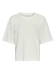 MOSS COPENHAGEN Koszulka "Linea" w kolorze białym rozmiar: M/L. Białe bluzki damskie MOSS COPENHAGEN, l, bez wzorów, bez kołnierzyka, bez ramiączek. Za 131.43 zł.