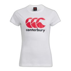 Koszulka z logo dla kobiet Canterbury. Białe bluzki damskie CANTERBURY, xl, bez wzorów, bez kołnierzyka. Za 221.50 zł.