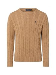 Polo Ralph Lauren Męski sweter z dzianiny Mężczyźni Bawełna brązowy jednolity, XXL. Brązowe swetry męskie Polo Ralph Lauren, m, bez wzorów, z bawełny, bez kołnierzyka. Za 949.95 zł.