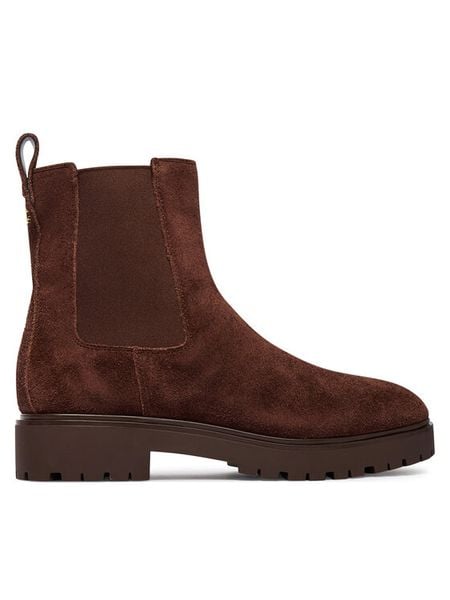 LAUREN RALPH LAUREN Sztyblety Allyson Suede Bootie 802974477004 Brązowy. Brązowe botki damskie Lauren Ralph Lauren, ze skóry, bez obcasa, na płaskiej podeszwie, bez zapięcia. Za 879.99 zł.
