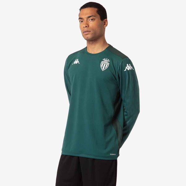 Bluza AS Monaco Aldren Pro 8 2024/25. Zielone bluzy bez kaptura męskie Kappa. W wyprzedaży za 214.70 zł.