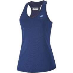 Koszulka tenisowa damska Babolat Play. Niebieskie bluzki sportowe damskie BABOLAT, s, z materiału, bez kołnierzyka, bez ramiączek. Za 77.99 zł.