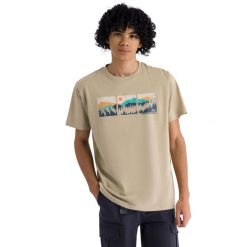 T-shirt Męski Benny. Brązowe t-shirty męskie Trespass, l, bez wzorów, z bawełny, bez kołnierzyka. Za 73.99 zł.