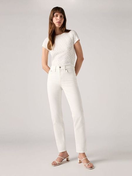 Levi's Dżinsy "724" - Slim fit - w kolorze białym rozmiar: W27/L28. Białe jeansy damskie Levi's, z podwyższonym stanem. Za 214.95 zł.