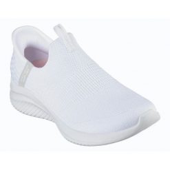 Buty Skechers Slip-Ins Ultra Flex 3.0 - Cozy Streak 149708-WHT białe. Białe buty sportowe na co dzień damskie bez wzorów, z dzianiny, trekkingowe. Za 613.11 zł.