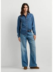 Pepe Jeans Koszula dżinsowa "Abbey" w kolorze niebieskim rozmiar: L. Niebieskie koszule damskie Pepe Jeans, l, bez wzorów, z bawełny, bez kołnierzyka, bez ramiączek. Za 193.24 zł.