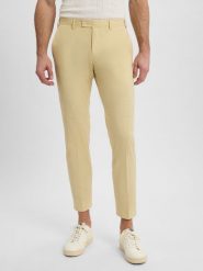 Finshley & Harding London Spodnie Mężczyźni Slim Fit Sztuczne włókno żółty, 56. Żółte spodnie materiałowe męskie Finshley & Harding London, z włókna. Za 349.95 zł.
