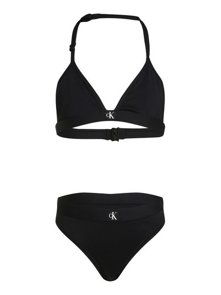 Calvin Klein Swimwear Strój kąpielowy KY0KY00092 Czarny. Czarne stroje kąpielowe dziewczęce Calvin Klein Swimwear, bez wzorów, z syntetyku. Za 209.99 zł.