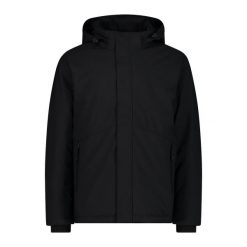 Kurtka narciarska z kapturem CMP Snaps. Czarne kurtki męskie CMP, bez wzorów, z softshellu, z kapturem, narciarskie. Za 625.35 zł.